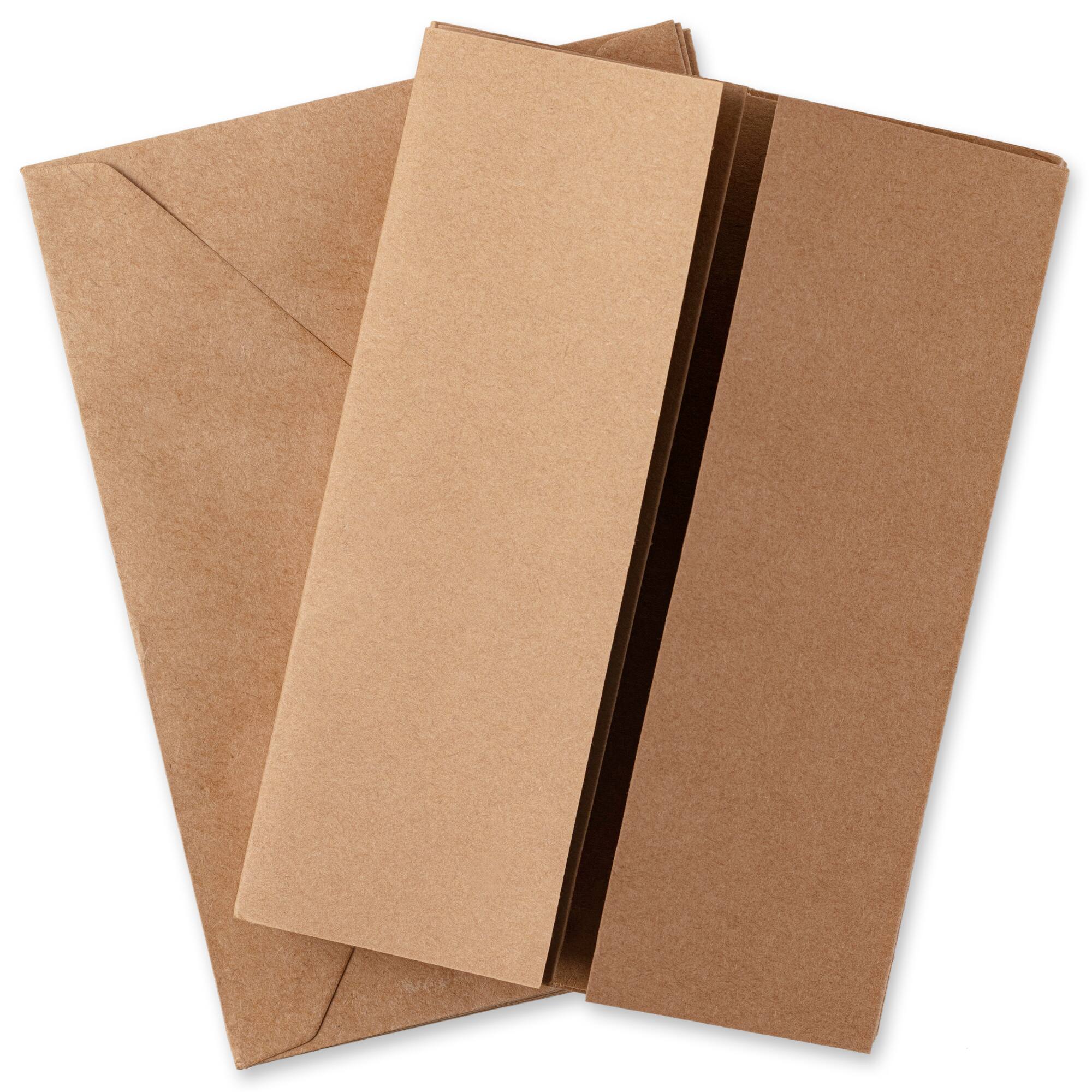 12 Packs: 10 ct. (120 total) Kraft Gatefold Cards & Envelopes by Recollections™, 5" x 7"